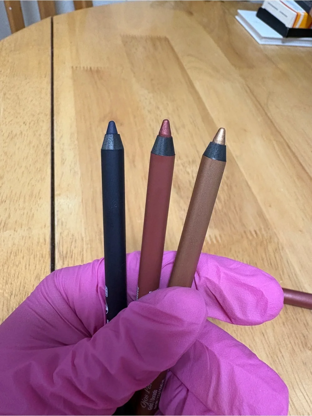 Araceli Gel Pencil Eyeliner ~ Bundle of 3, SANGRIA, NAVY, GOLD, 3x0.042oz, NWOB